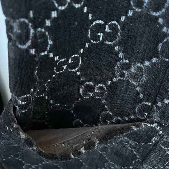 Gucci Black Velvet Monogram Blazer Mens Size 46 Pearlescent Buttons - Picture 6 of 14